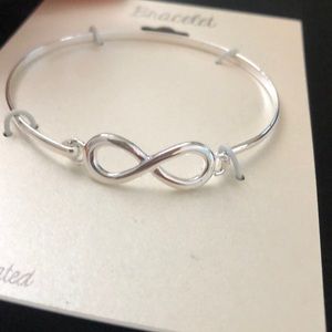 Fine silver plated infinity bracelet